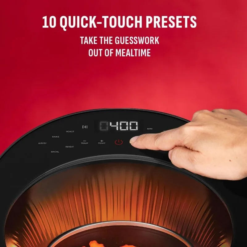 5.3 QT Radiant Light Air Fryer, Heats to 400°F in 2.4 Seconds, Auto Shut-off, 10 Quick-Touch Presets, Skylight Window 5