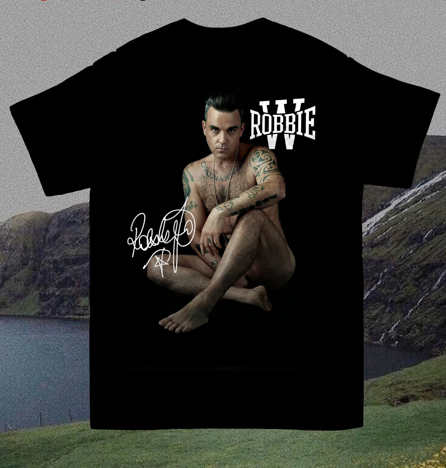 Hot Robbie Williams Signature T- Shirt Cotton Black S to 2345XL Gift Fans  HC859 - AliExpress