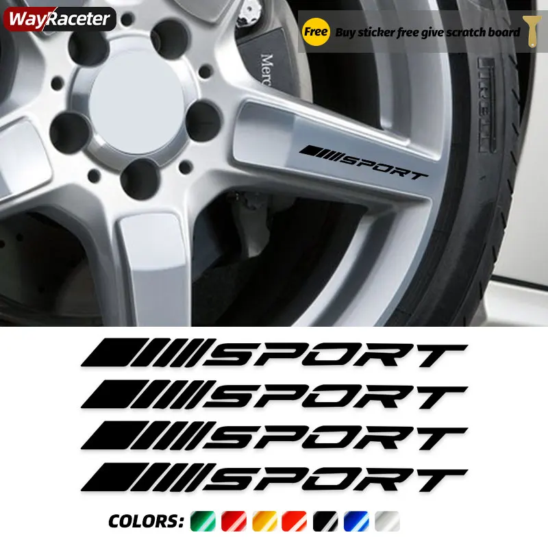 4 шт. наклейки на обод колеса Mercedes Benz A B C E CLA GLC CLS Class AMG W176 W204 W205 C63 |
