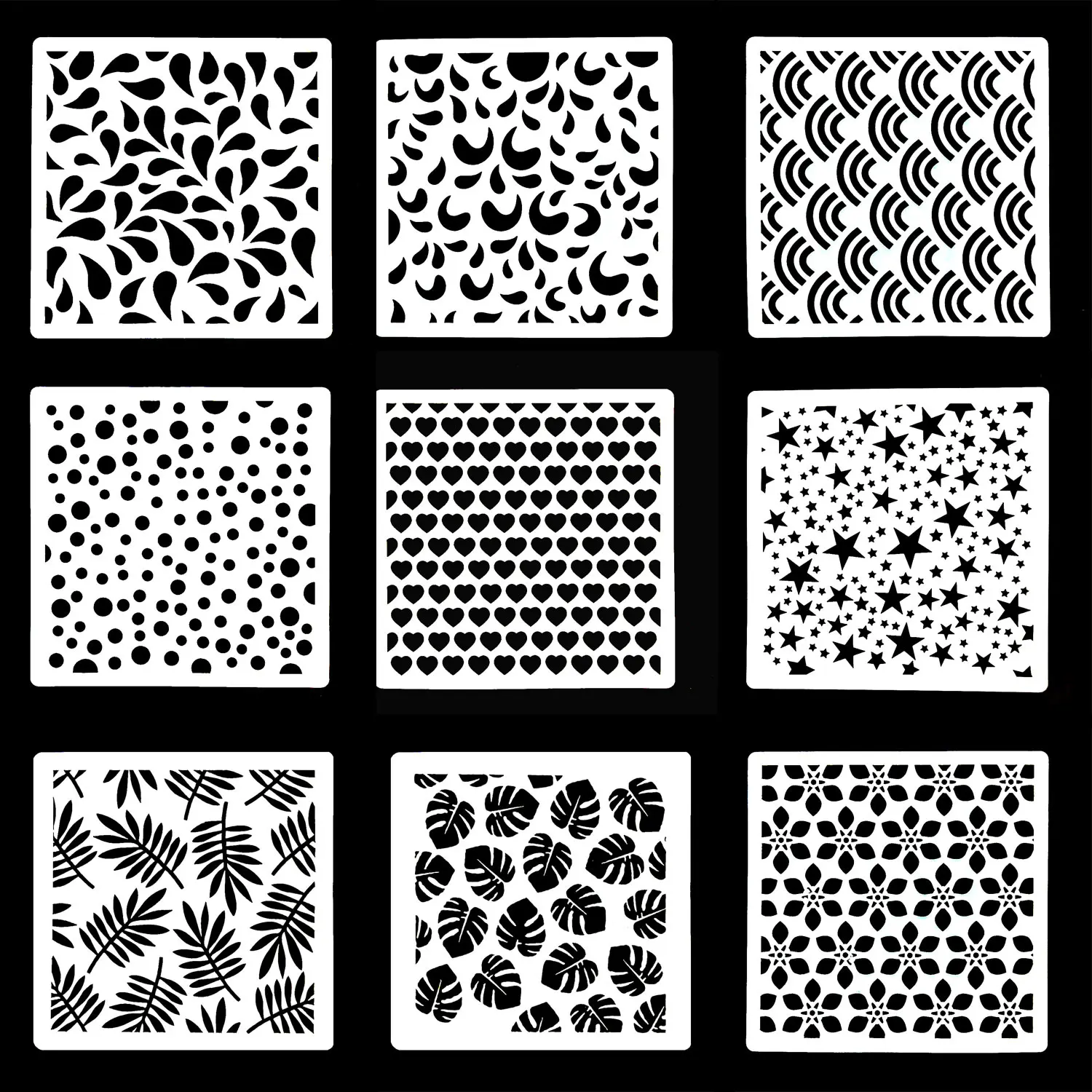 15 style Biscuit Stencil Template 4.7inch Geometric Floral Pattern Cookies Stencil Cake Decorating Tool Fondant DIY Drawing baking decorating tools