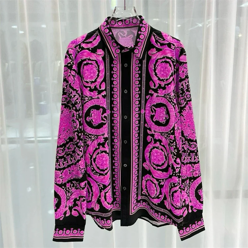 2025 Spring and Summer New Fashion Digital Printing Men's Short Sleeve Shirt High Quality Comfortable Lightweight Fabric