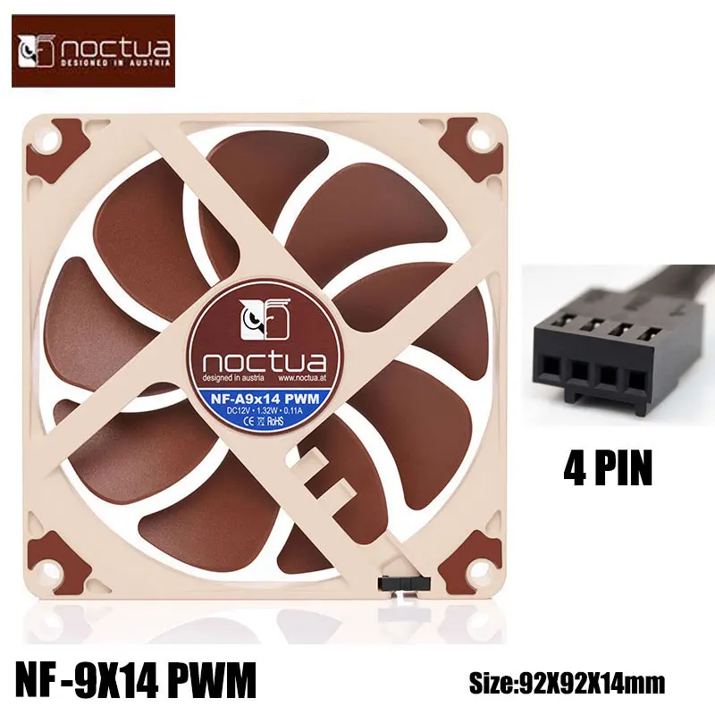 Noctua NF A9x14 PWM/Preto 9 centímetros Fan (SSO Estável