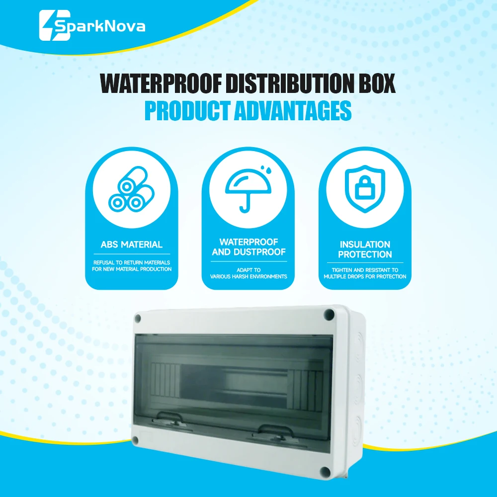 IP65 Waterproof Distribution Box 2/3/5/8/12/15/18/24WAY ABS Plastic Electrical Enclosure HT Series Junction Box