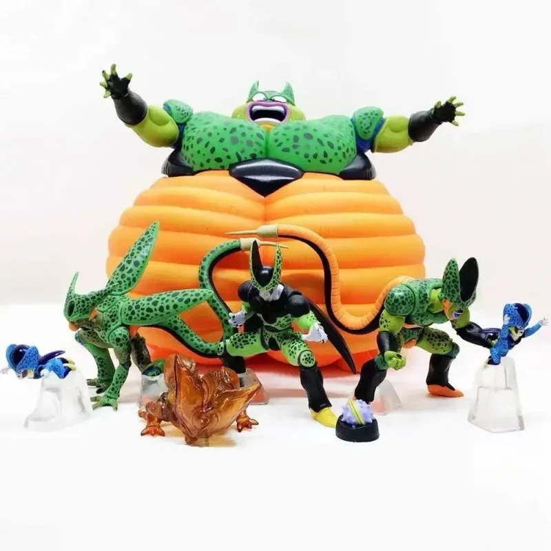 

8pcs Dragon Ball Figure Cell Figure A Set All Forms Cell Figure Mini Hg8 Anime Pvc Figurine Gk Model Doll Collectible Toys Gift
