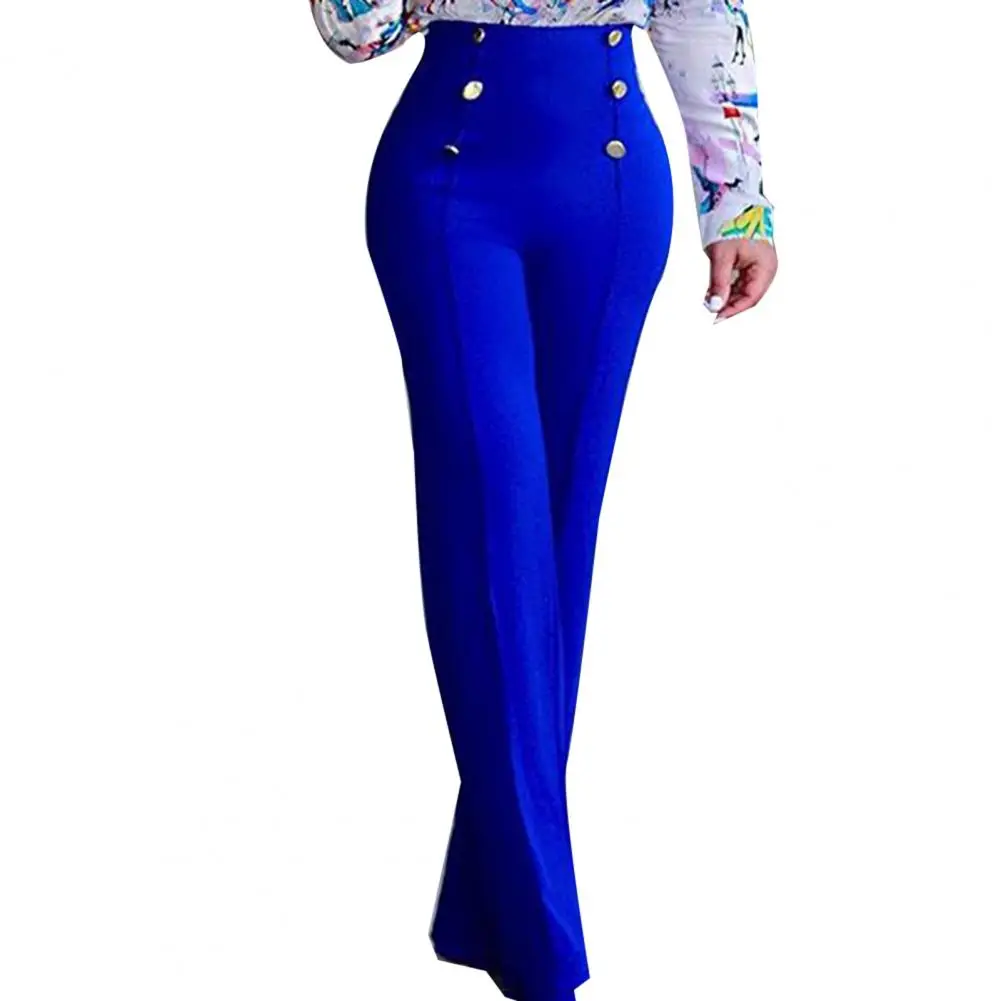

Casual Women Pants Polyester Loose Slim-fit Solid Color Wide Leg Trousers Streetwear Women Clothing 2023