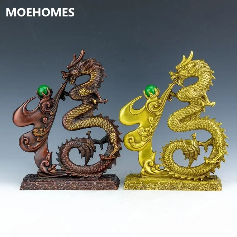 

MOEHOMES archaize of copper dargon fengshui geomancy statue family decoration metal crafts