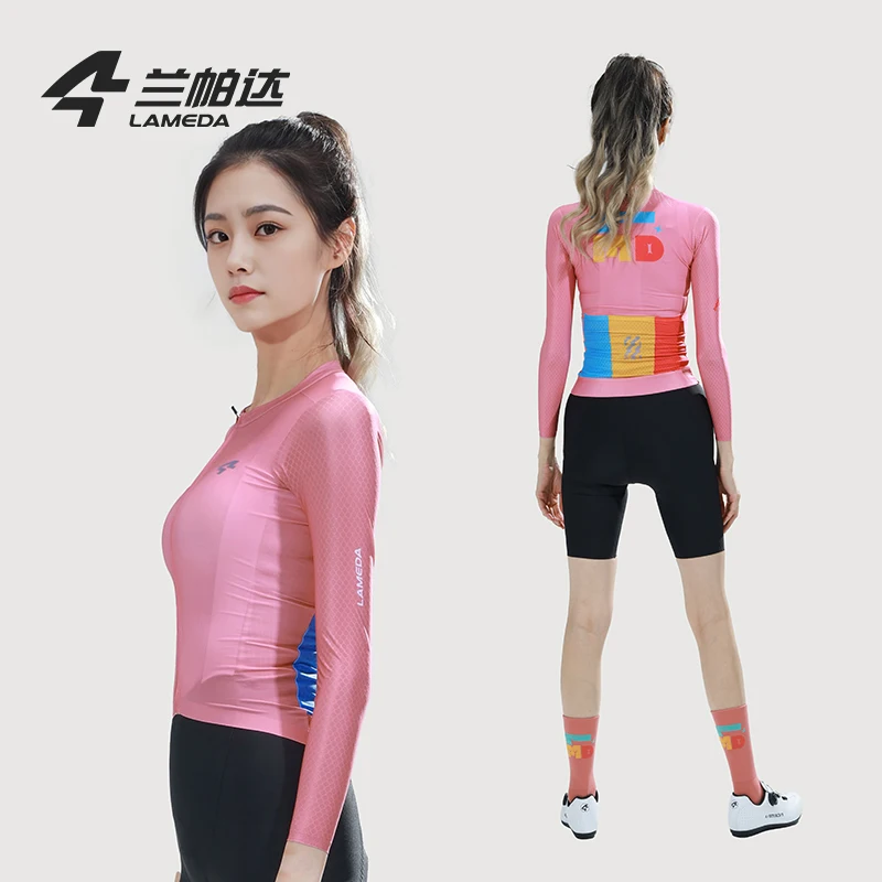 Lameda Women's Long Sleeve Cycling Jersey Thin Breathable Comfortable Sports Top For Spring Summer Quick-drying Mtb Bike Clothes