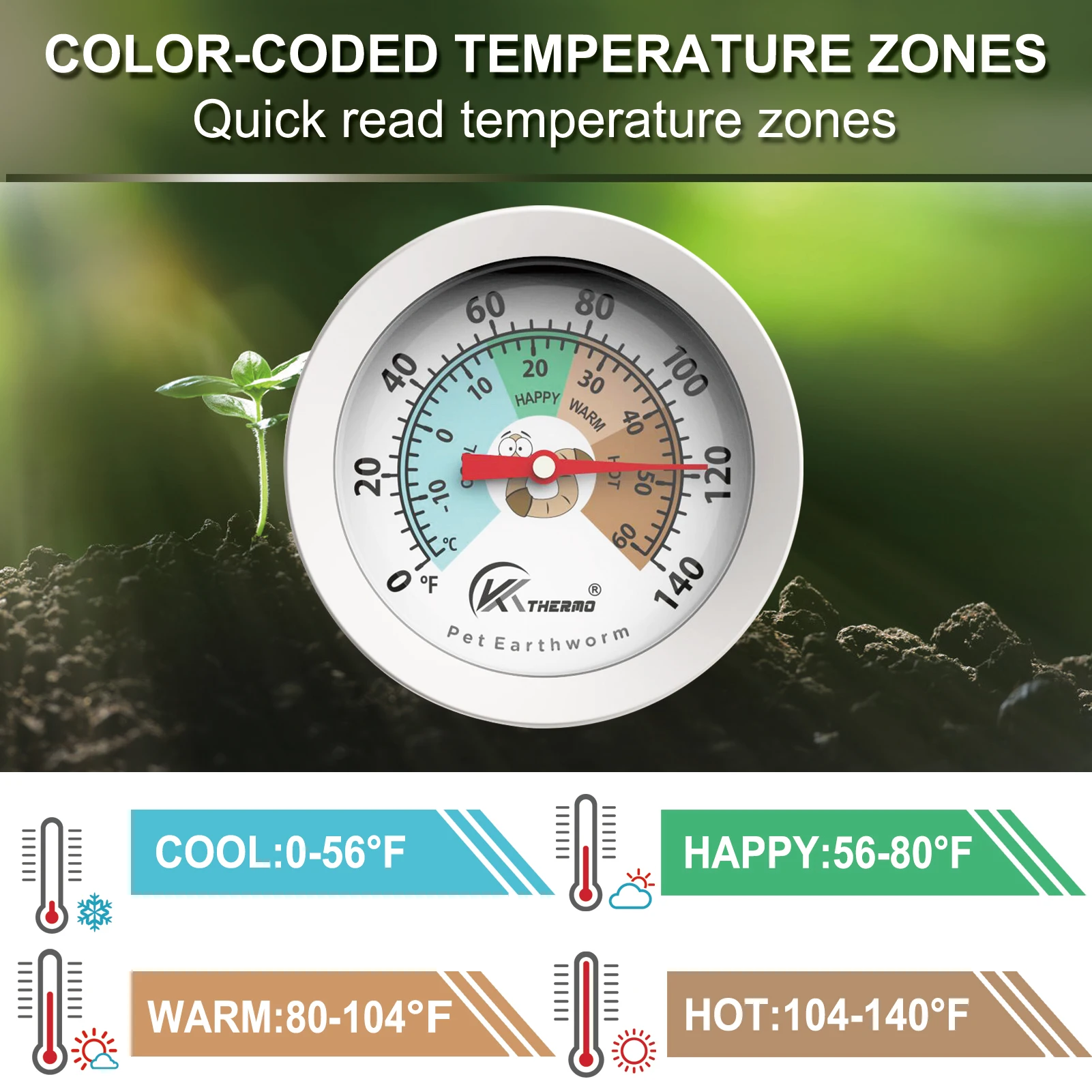 Compost Soil Tester Meter 20cm Measuring Probe Stainless Steel Thermometer Temperature Monitor for Garden Lawn Plant Pot Tools 4