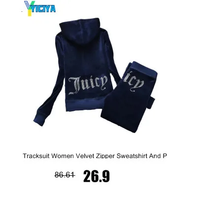 YICIYA Juicy Tracksuit Spring/Fall 2022 Women's Brand Velour Tracksuit Suit Women Velvet Zipper Sweatshirt And Pants Fat Sister