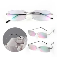 May Flower Blue Light Blockin Ultralight Memory Titanium Rimless Reading Glasses Men&Women Presbyopic Eyeglasses +1.0 +1.5 +2.0 6