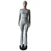 Women Solid Yoga 3 Piece Set Headband + O-neck Full Sleeve Crop Tops + Lapel High Waist Flare Pants Slim Fitness Workout Suits 3