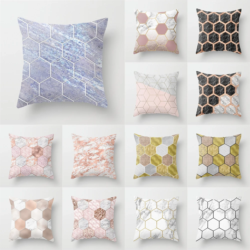 

Nordic Pink Yellow Blue Geometric Cushion Pillow Case Home Living Room Sofa Bedroom Decoration Throw