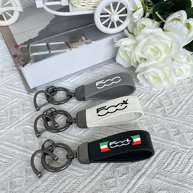 For Fiat 500 500L 500X 500C Car Accessories Top Layer Cowhide Key Chain  Keyrings Lanyard Custom Logo For 500 500L 500X 500C Fiat - AliExpress