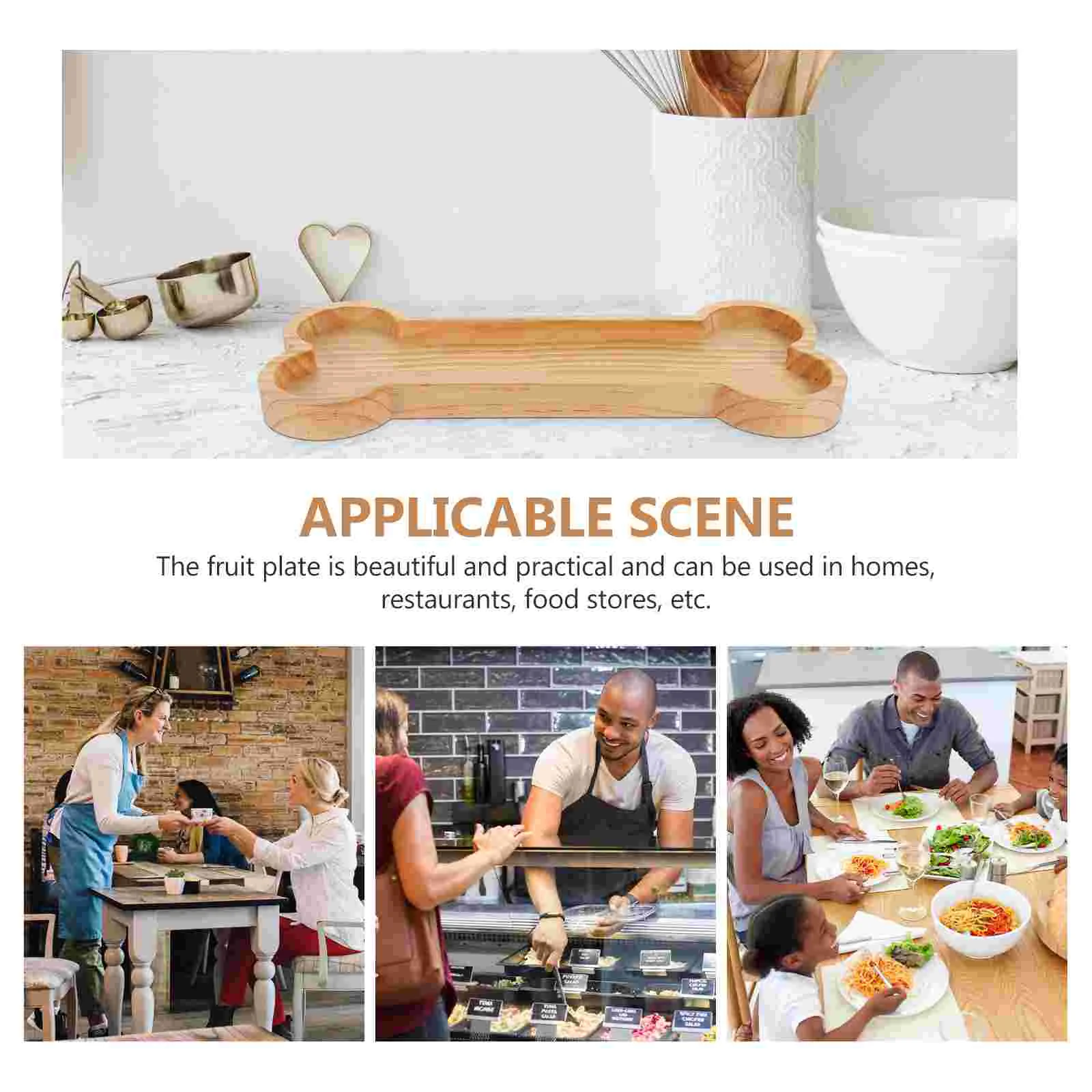 Bone Shape Wooden Tray Snack Plate Charcuterie Board Food Serving Platter Kitchen Utensil Storage Tray Dining Bar Tableware