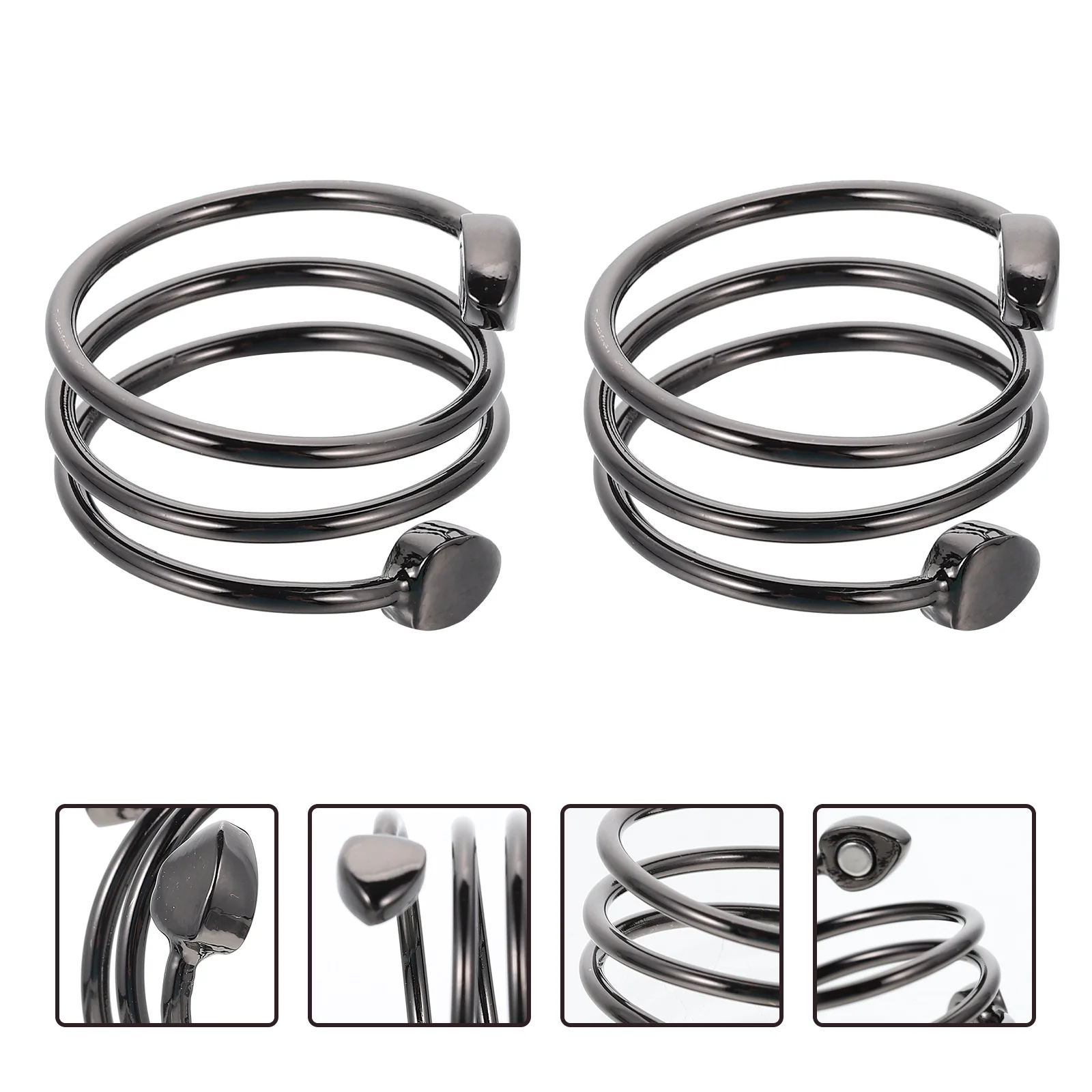 2 Pcs Finger Copper Rings for Men Couple Decor Women Heart Men's Jewelry