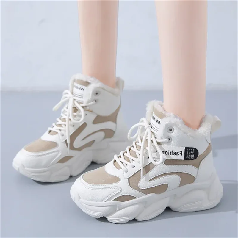

2024 New Winter Women Warm Sneakers Platform Snow Boots Ankle Booties Female Causal Plush Shoes Cotton Ladies Boot Zapatos Mujer