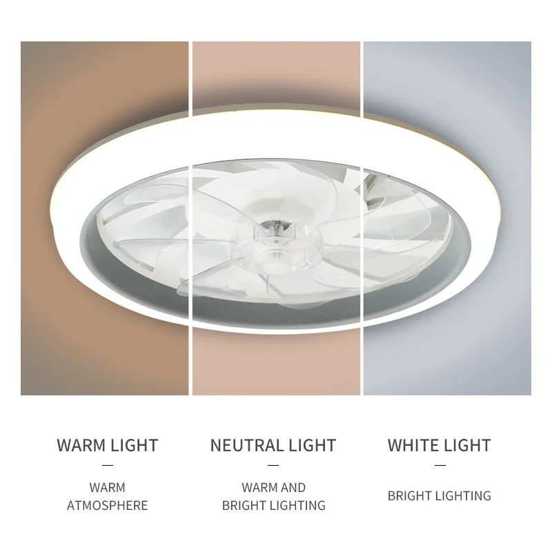 LED Ceiling Fan Light Simple and Cool Style Remote Control Infinite Dimming 6 Levels of Wind Speed Living Room Bedroom