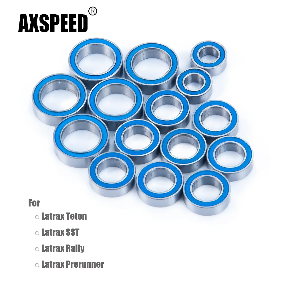 Axspeed 15Pcs Mozzi Ruota Axle Kit Cuscinetto Sigillato In Gomma Per Latrax Teton Sst Rally Prerunner 1/18 Rc Parti Di Aggiornamento Per Auto