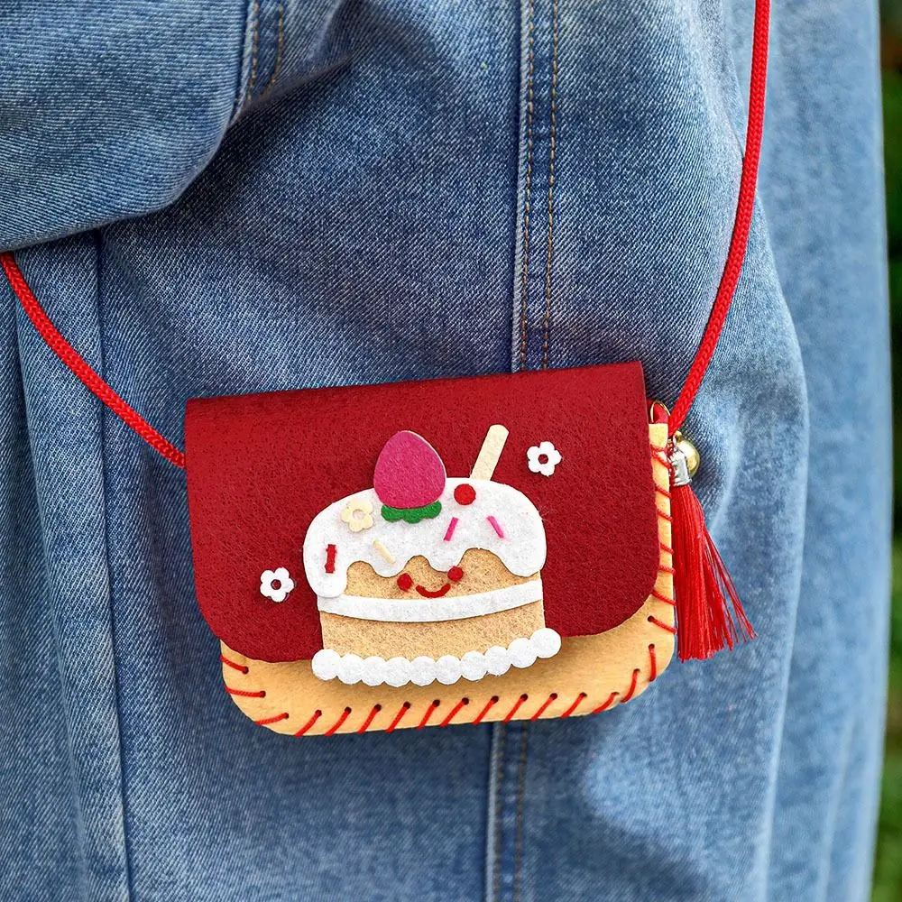 Felt Handmade Bag Making Kit Children Cartoon Crossbody Bag DIY Animal Flower Handbags Toy Crafts Art Sewing Toy Craft Decor 3