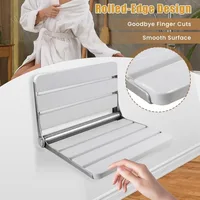 Folding Teak Shower Seat Wall Mounted,Fold Down Shower Seat,Foldable Shower Bench,Home Care Teak Shower Seat Bench for Inside 2