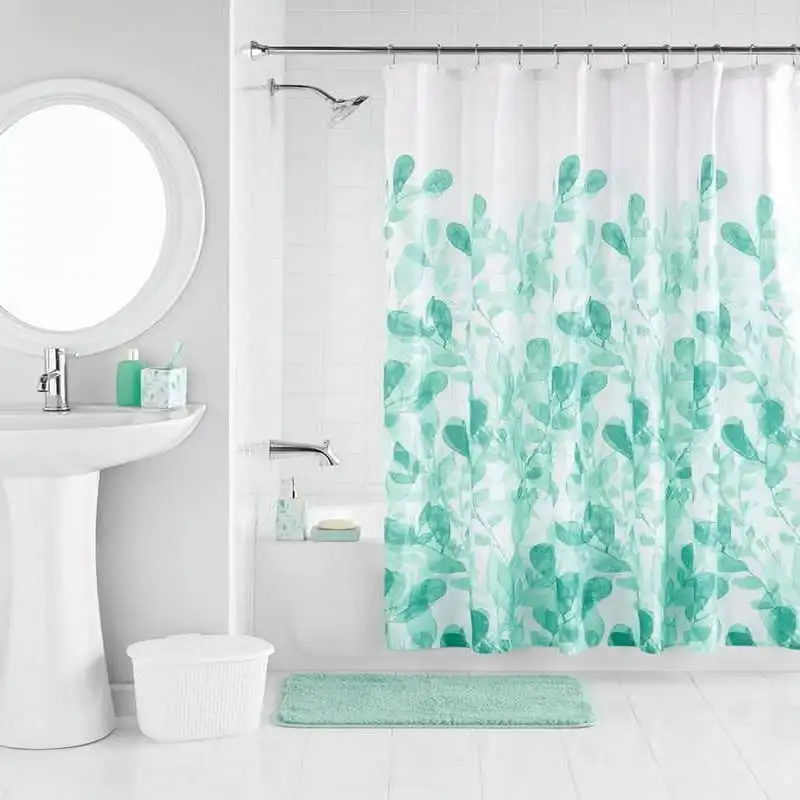 

Eucalyptus Green Polyester/Ceramic Bathroom Set, Green