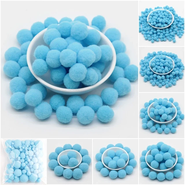 Sky Blue Pompoms 8/10/15/20/25/30mm Pom Pom Fur Ball Craft DIY Soft