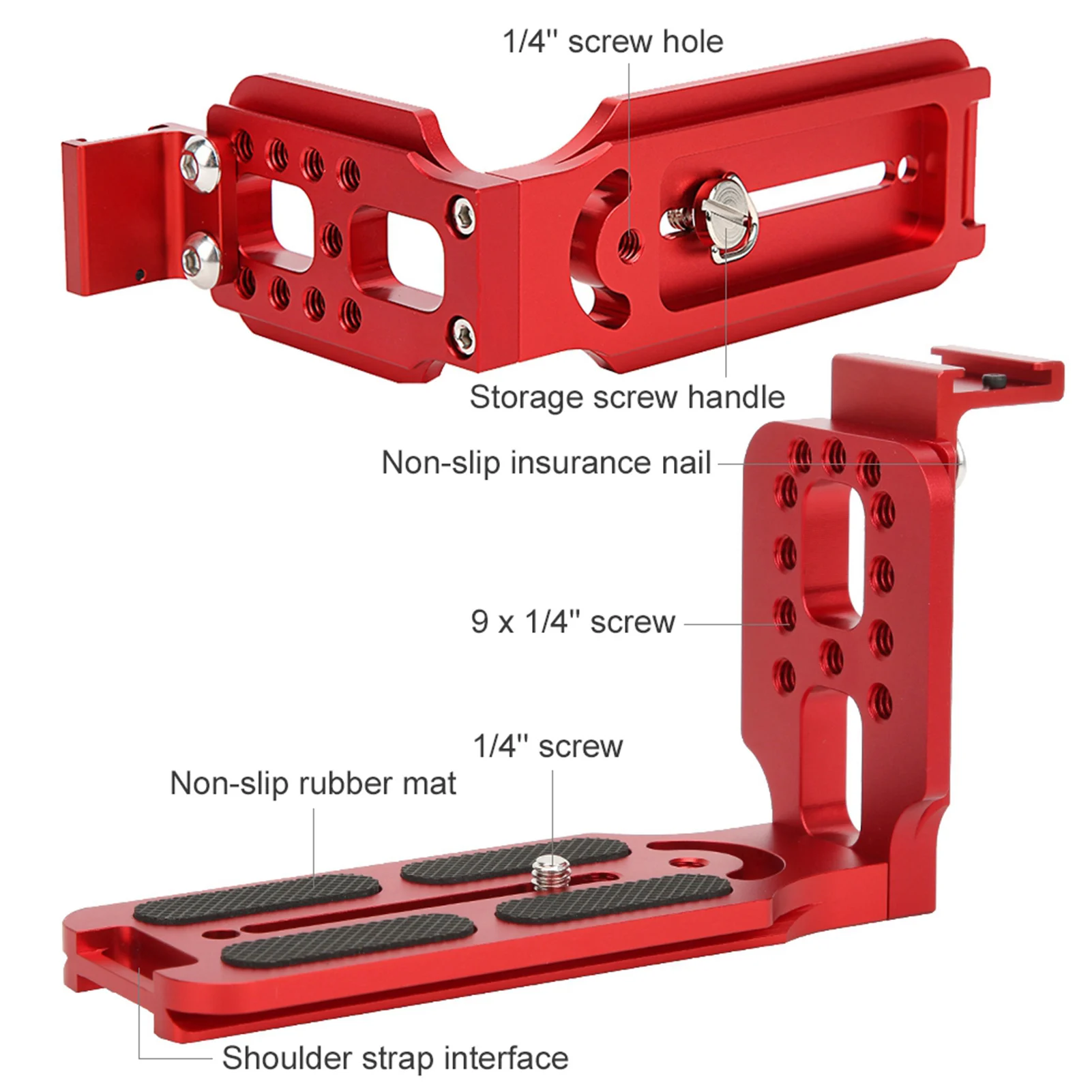 Premium Metal Quick Release L Plate with Hot Shoe Mount