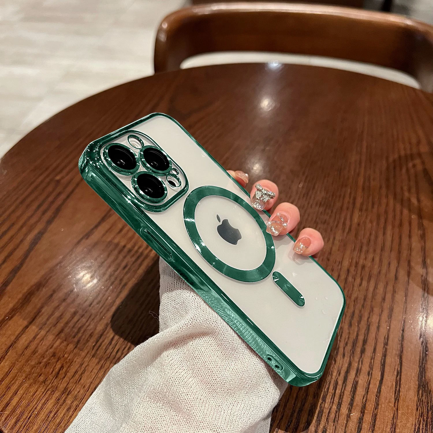thumbnail image 1 of Luxury Plating Magnetic Case For iPhone 15 13 12 11 14 Pro Max For Magsafe Wireless Charging Cover Shockproof Clear Phone Cases, 1 of 5
