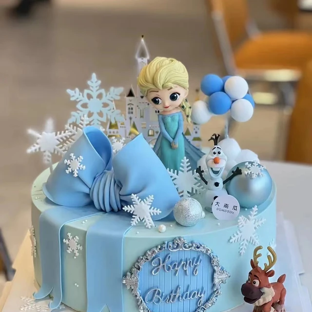 Disney princesa congelado tema bolo decoração anna elsa bolo topper para  crianças meninas chá de bebê