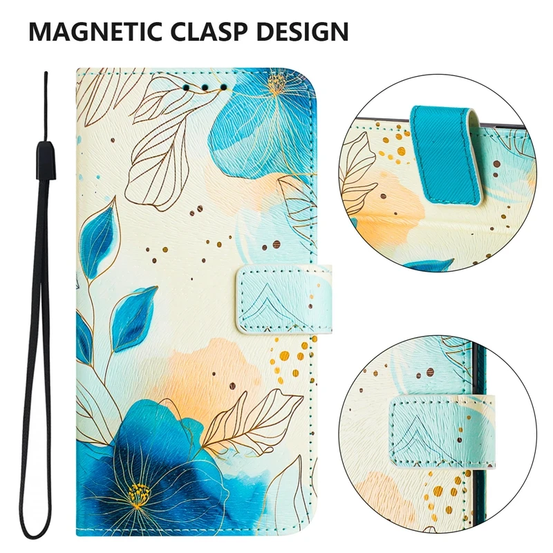 Stylish Painted Leather Wallet Phone Case Cover