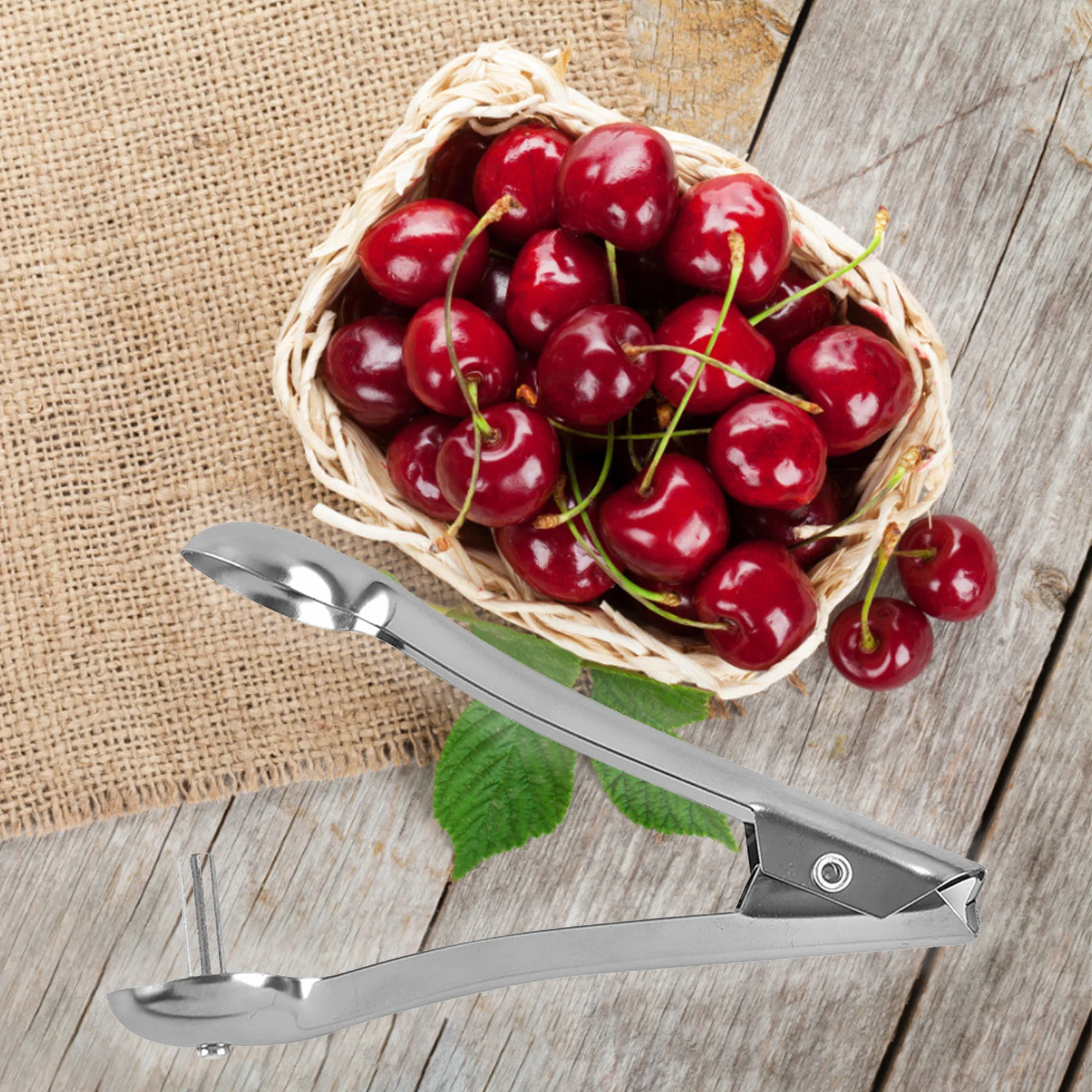 Cherry pitter fruit pit remover stainless steel kit for home kitchen hand press