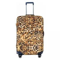 Custom Tropical Wild Animal Leopard Skin Leather Texture Suitcase Cover Washable Travel Luggage Covers for 18-32 inch 5