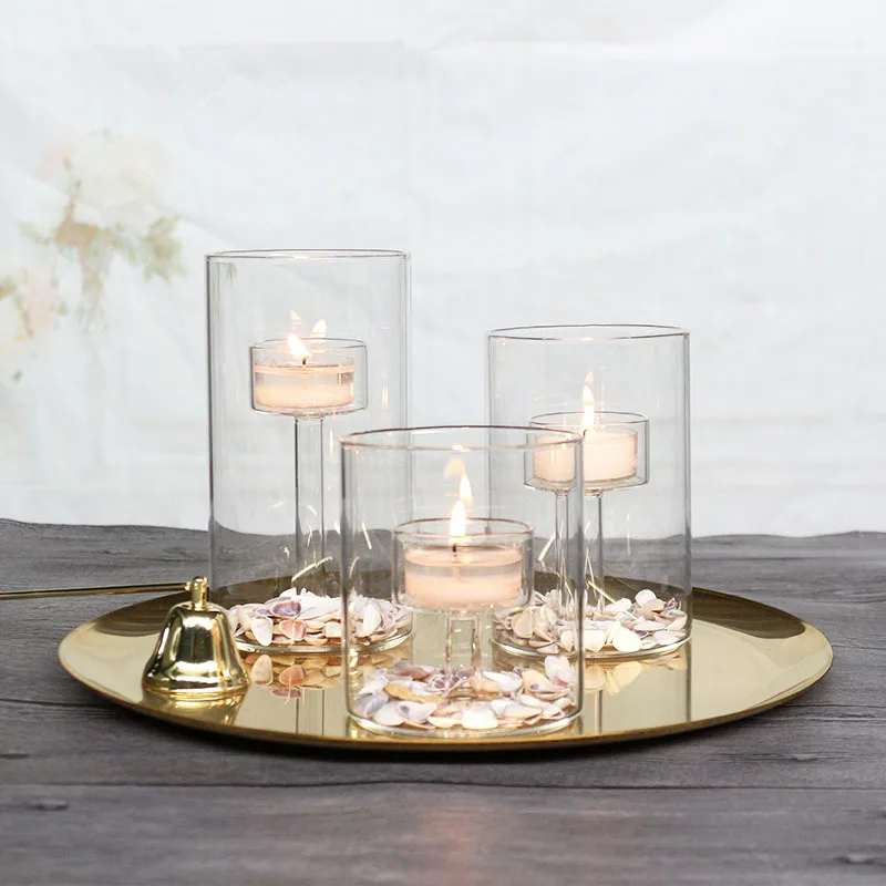 Modern Glass Candle Holder Decoration Matching Cup Candle Crystal