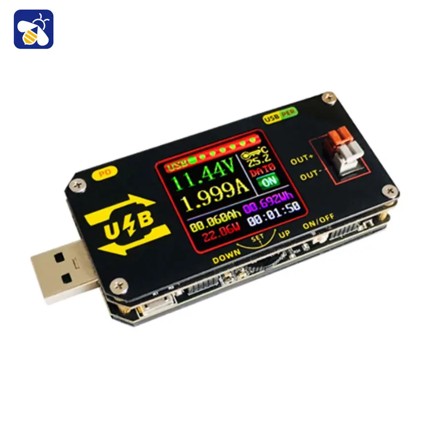 USB Colour Screen Charging Tester CNC Boost Power Supply PD Detection Deception Voltage Ammeter