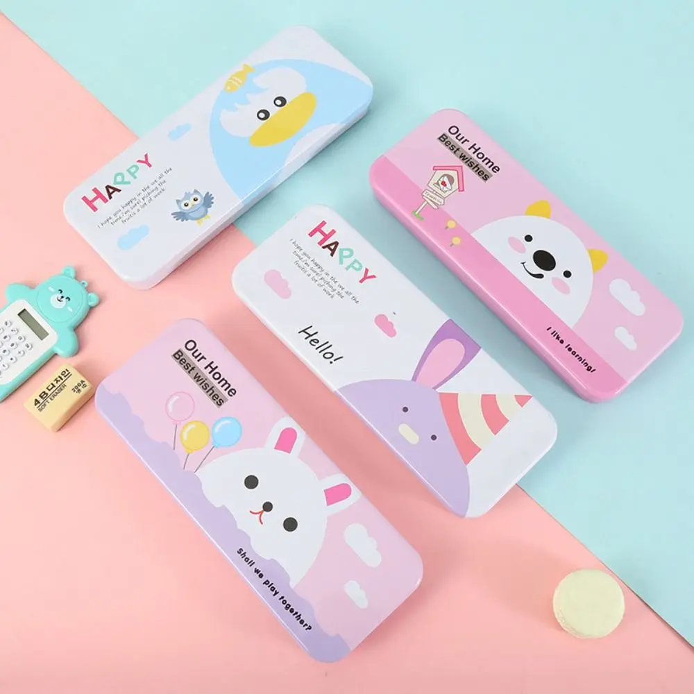 

Double Layer Pencil Case New Cute Metal Pencil Box High Capacity Kawaii Pen Case