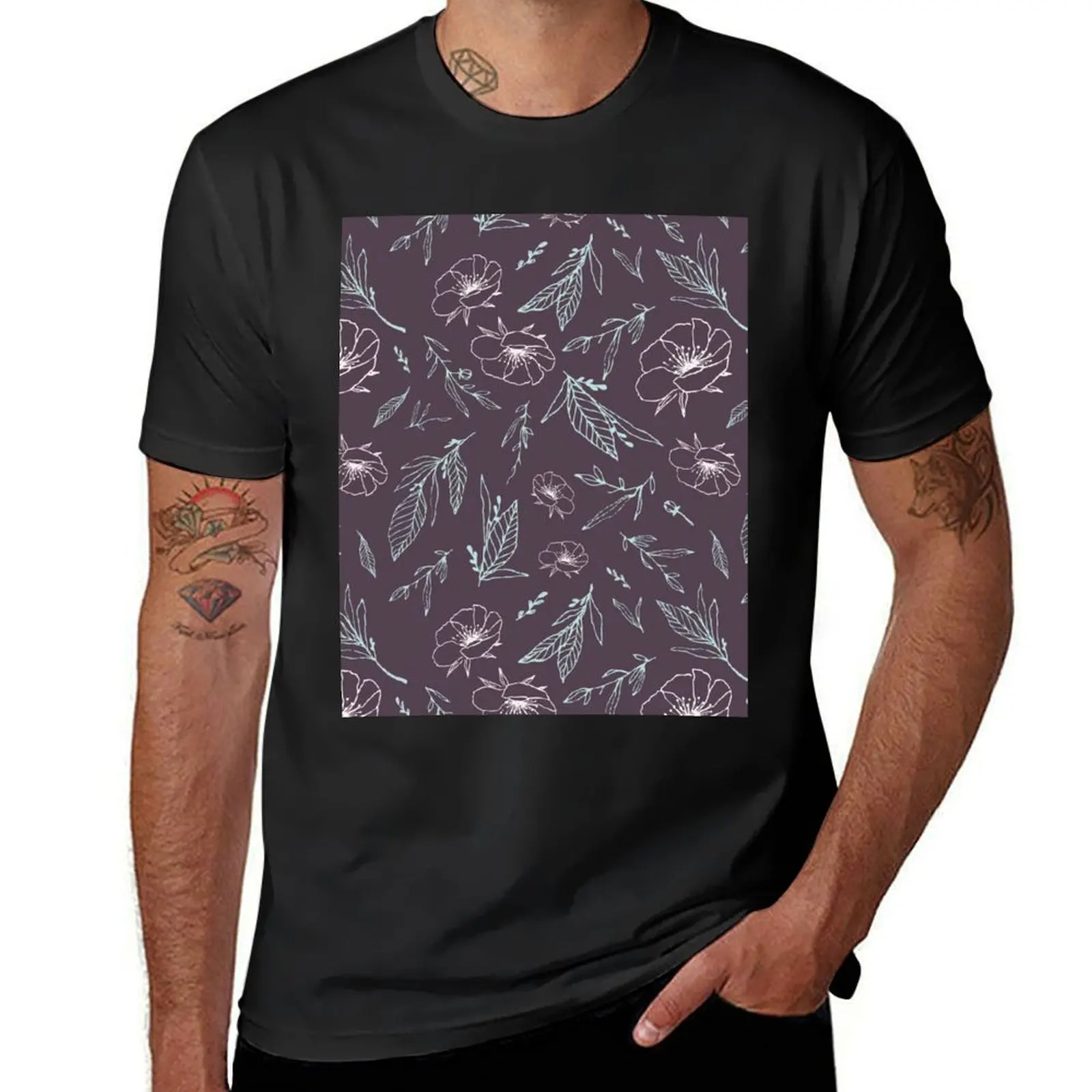 

Flower Leaf Patterns T-Shirt for a boy sports fans sweat fruit of the loom mens t shirts