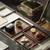 Wooden Serving Tray Square Bamboo Serving Tray Kitchen Food Tableware Tray For Dinners Party Tea Bar Serving Tray Food Tray 4