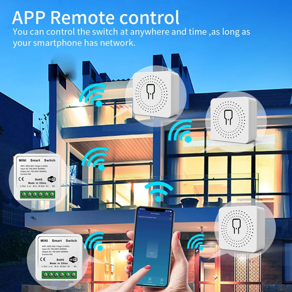 16A Tuya WiFi Smart Switch mit RF 433MHz Fernbedienung, Hausautomation, kompatibel mit Smart Life App und Alexa Sprachsteuerung – Detail 3