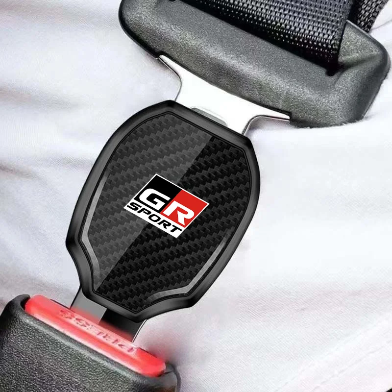 자동차 안전벨트 클립 카본 연장 래치 버클 플러그 자동차 액세서리 GR 스포츠 도요타 하이에이스 수프라 프리우스 캠리 타코마용