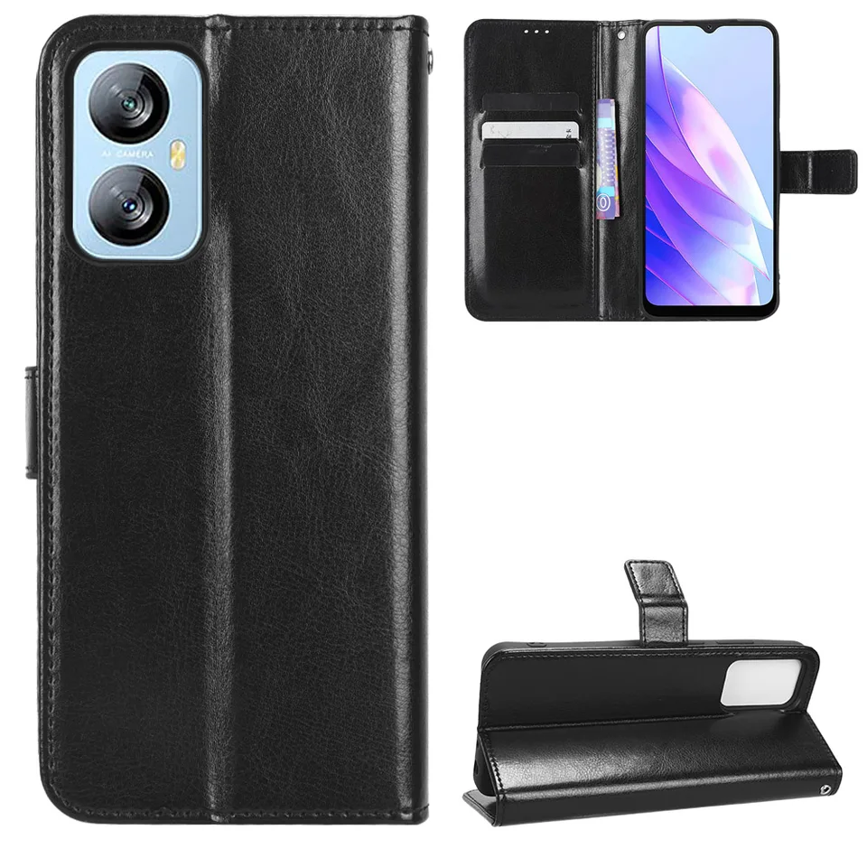 Custodia MOJIA Per Blackview A52 / A52 Pro – Flip Portafoglio In PU, Con Slot Carte E Antifurto RFID, Blu