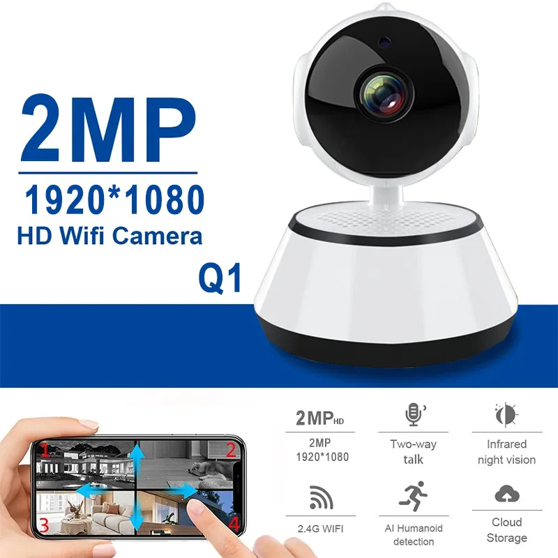 

Mini Camera IP V380 Pro HD Auto Tracking Night Vision Infrared Baby Monitor CCTV Camera with WiFi Smart Home Surveillance Camera