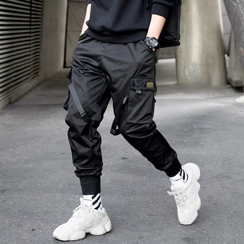 Pantalones Cargo informales para hombre, pantalón de chándal holgado a la  moda, ropa de calle Harajuku, Hip Hop, Harem, color negro, 5XL - AliExpress