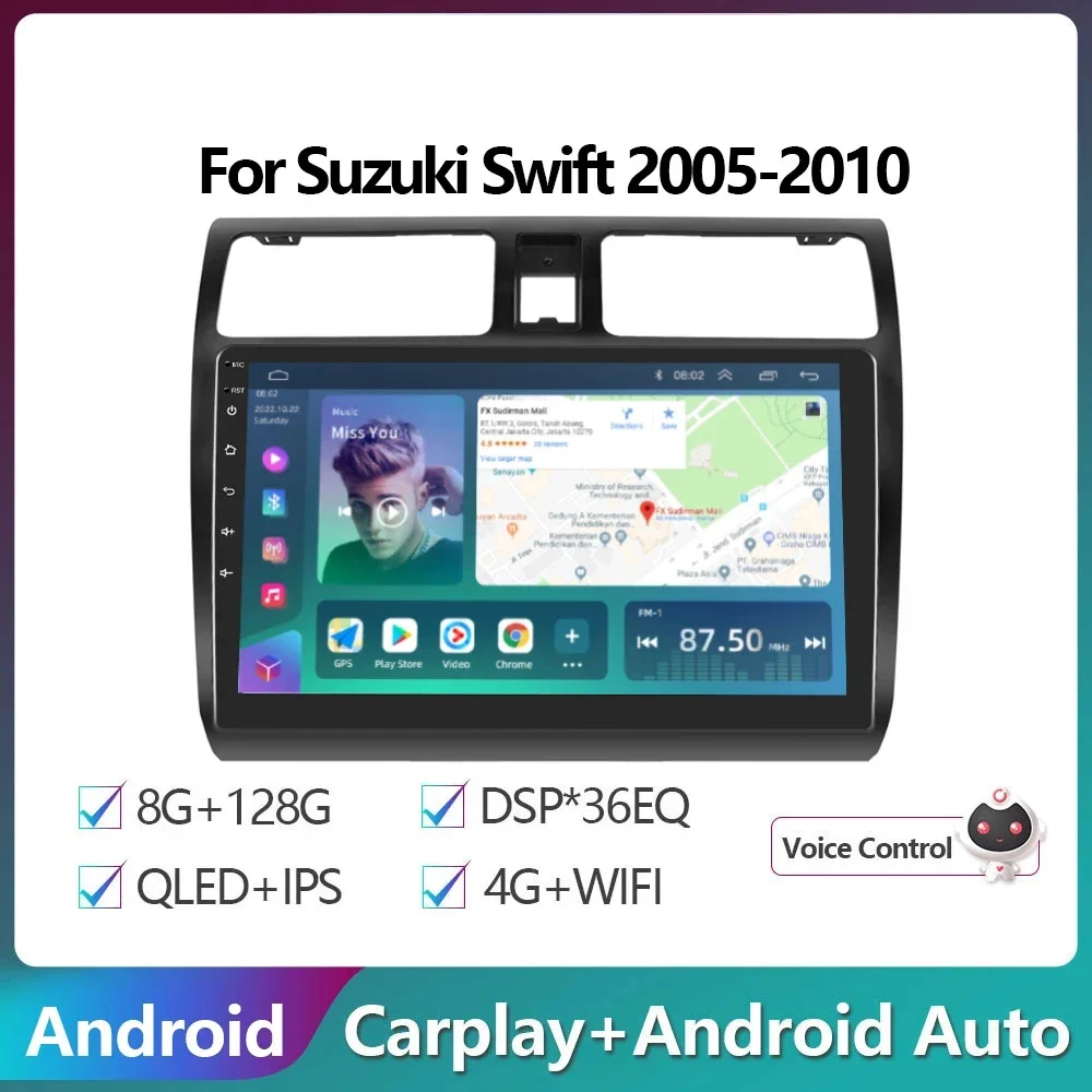 

Android 12 CarPlay Radio For Suzuki Swift 2003 2005 2006 -2010 Android Auto 4G Car Multimedia GPS 2 din autoradio Mirror Link