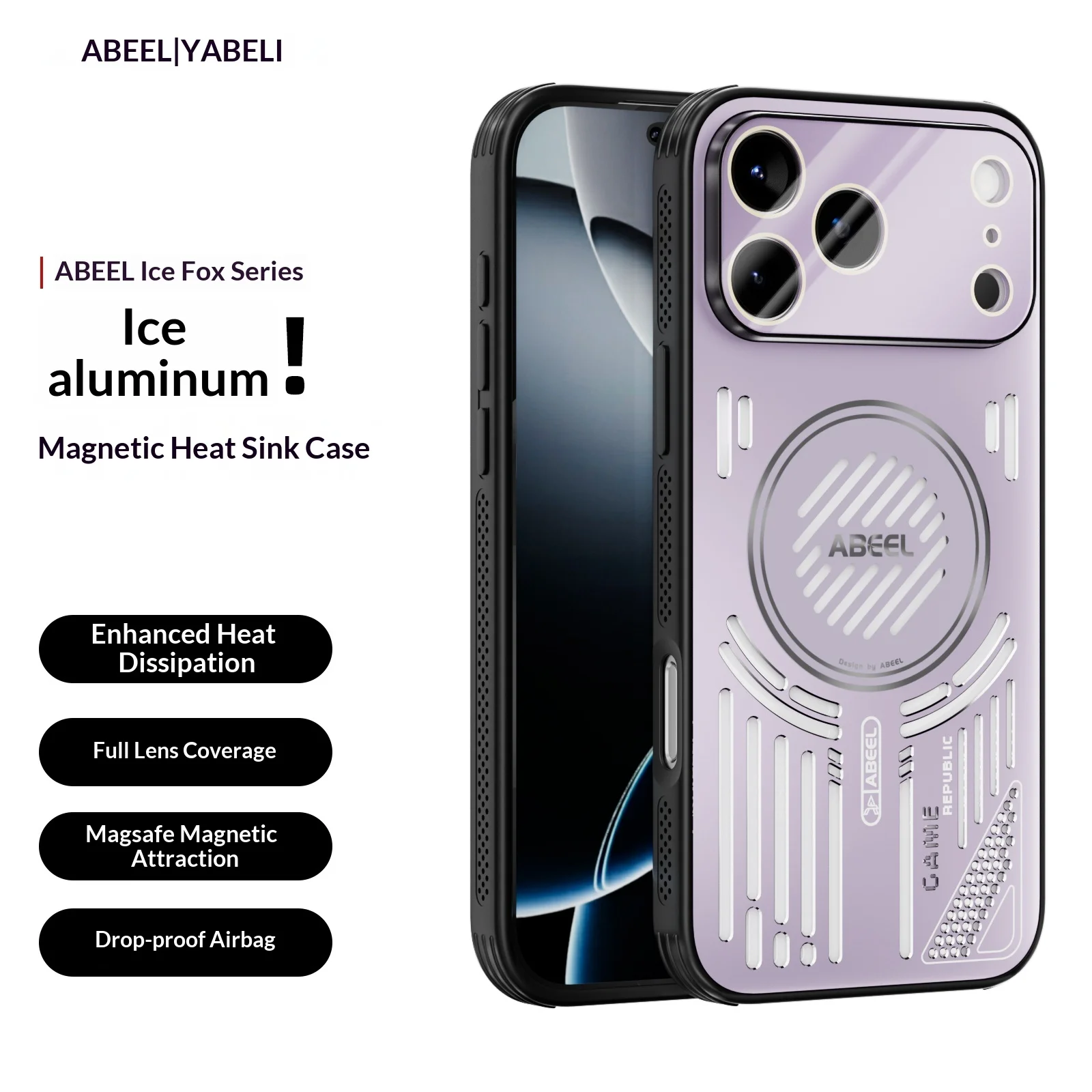 Sleek Alloy Anti-Slip Heat Dissipation Phone Case with Magnetic Wireless Charging Compatibility