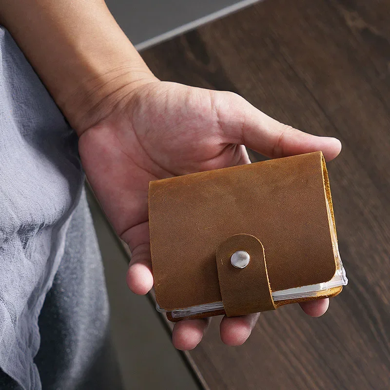 Retro Journal Crazy Horse Leather A9 3 Rings Mini Diary Weekly Planner Loose-leaf Planner Cowhide Notepad Portable Memo Pad 2