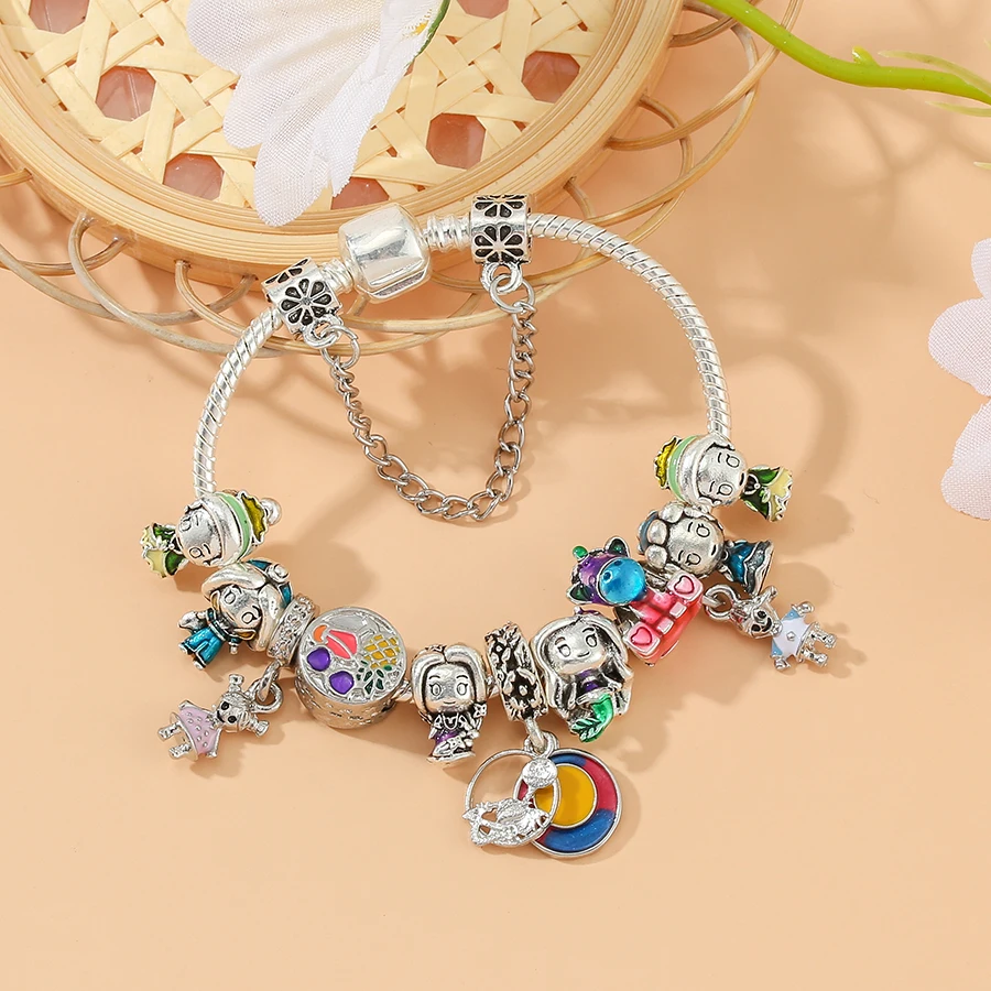 cute boys girls Charm Bracelets For Women men cartoon Princess Beaded Bracelet & Bangle Children Christmas Gifts bracelet jewelry