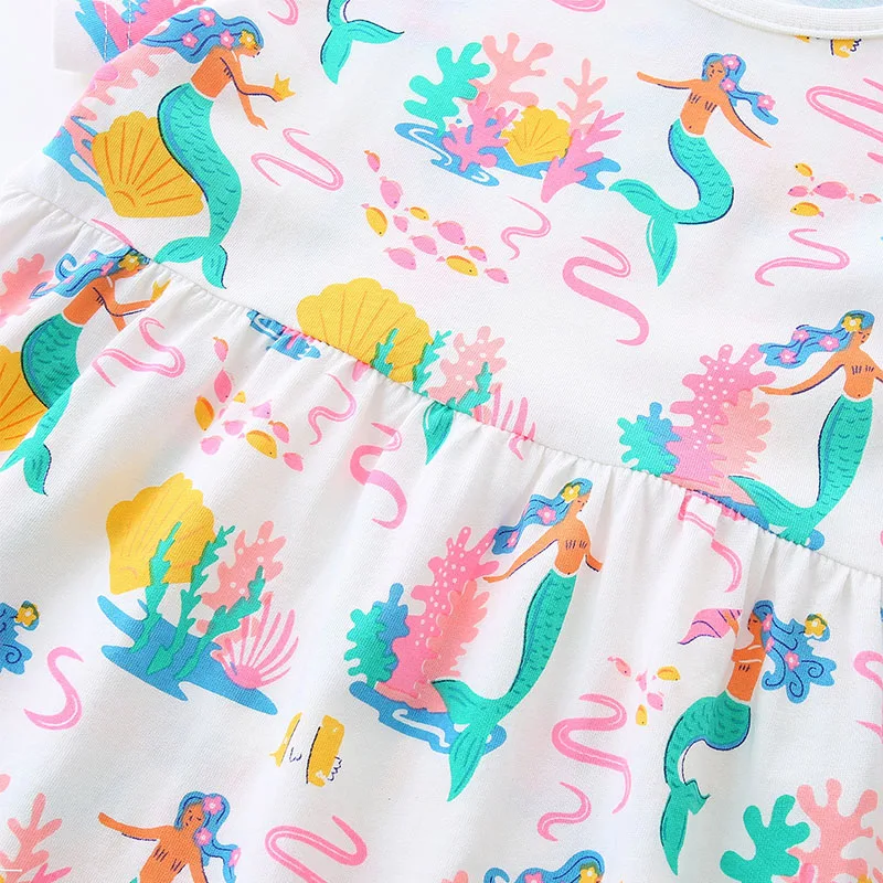 Kids Clothes Baby Girls 2025 Summer New Children's Clothing Toddler Princess Cotton Casual Mermaid Sleeveless Dress