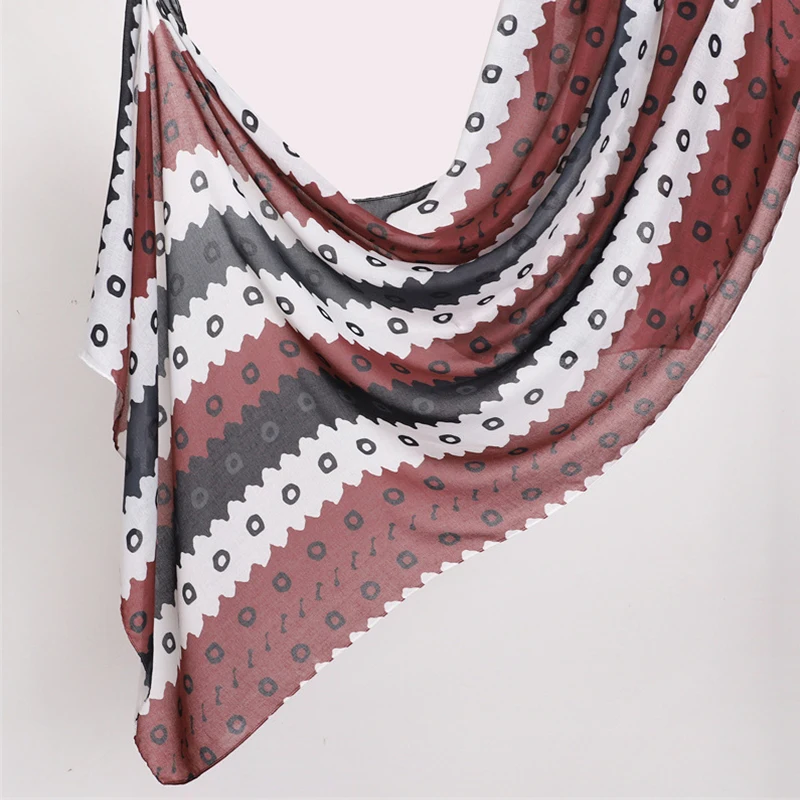 Watercolour Floral Shawl Scarf Muslim Modal Jersey Hijab Scarf Women Plain Soft Turban Tie Head Warps Headband Scarf