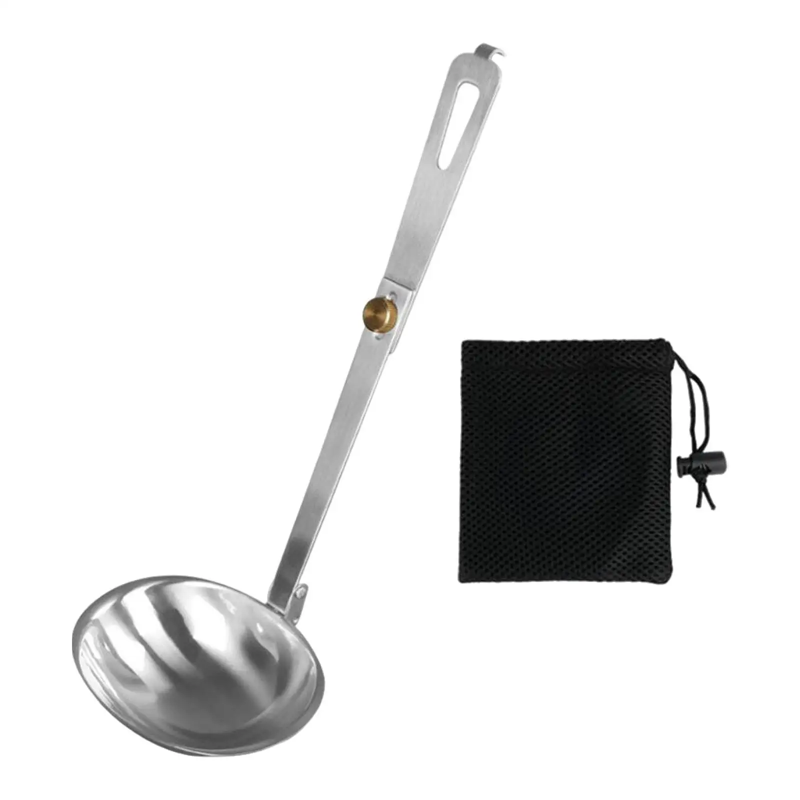 Foldable Soup Spoon Stainless Steel Outdoor Dining Tool Portable Kitchen Utensil Tableware for Picnic Fishing Camping Travel 1