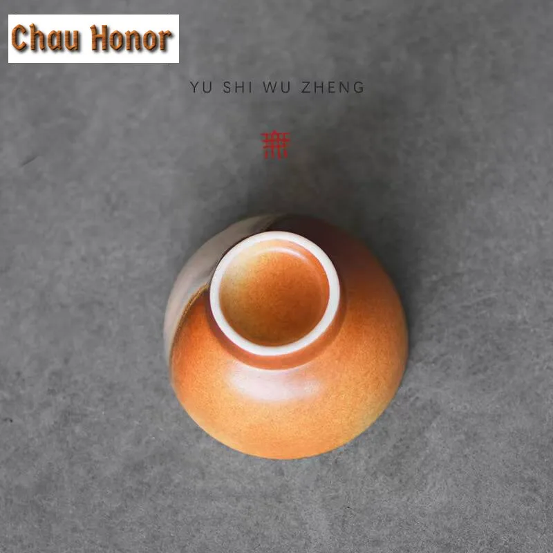 3pc/set Retro Soda Galze Ceramic Teacup Creative Dunhuang Apsaras Coarse Cup Small Master Cup Chaozhou Kung Fu Tea Set 65ml